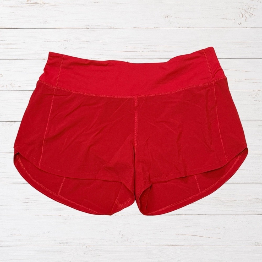 lululemon Speed Up Short 4" Dark Red Running Shorts Lined Size 8